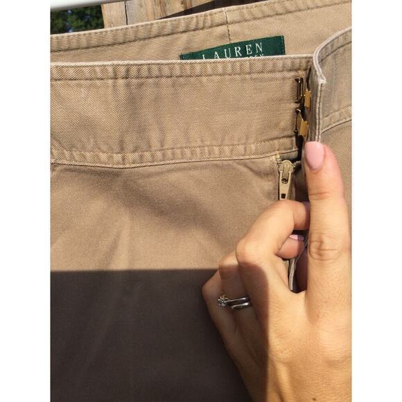 Ralph Lauren womens khaki shorts plus size 16 beige modest classic preppy cotton - Picture 3 of 12